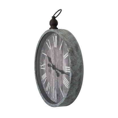 Reloj de pared Velvet Rústico de Fabrilamp, vista frontal, agujas retro, diseño vintage.