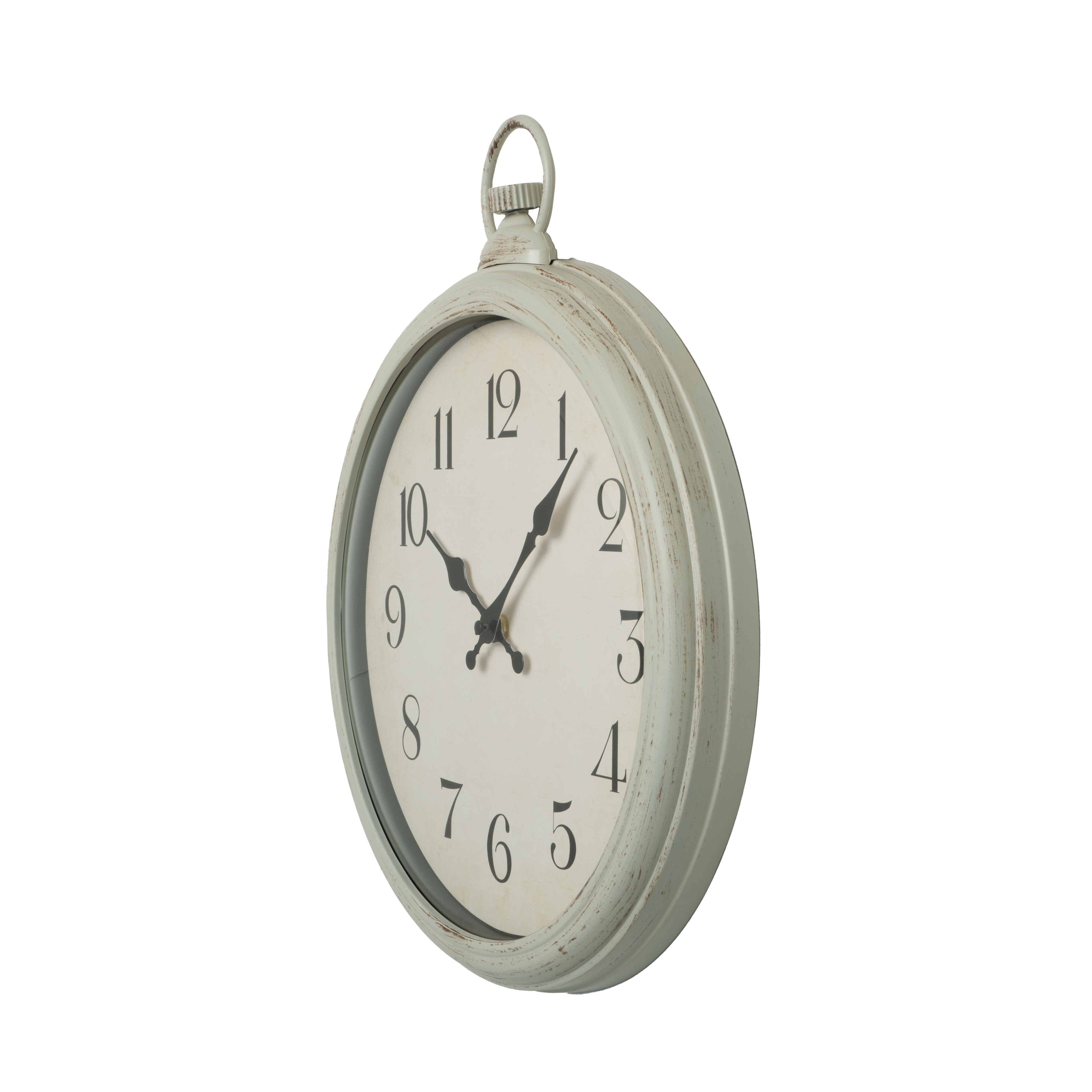 Reloj de pared Época Blanco de Fabrilamp, vista frontal, diseño vintage.