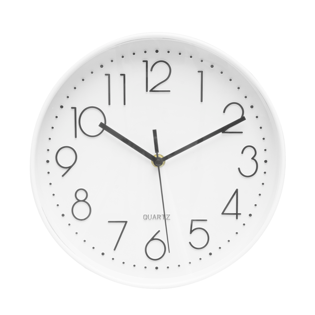 Reloj de pared Minuto Blanco 25cm, vista frontal, Fabrilamp