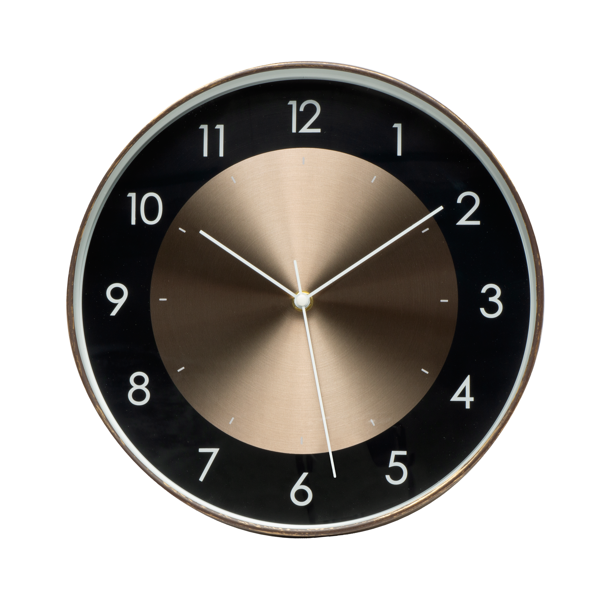 Reloj de pared Berwin Aluminio-Negro 30cm, vista frontal.