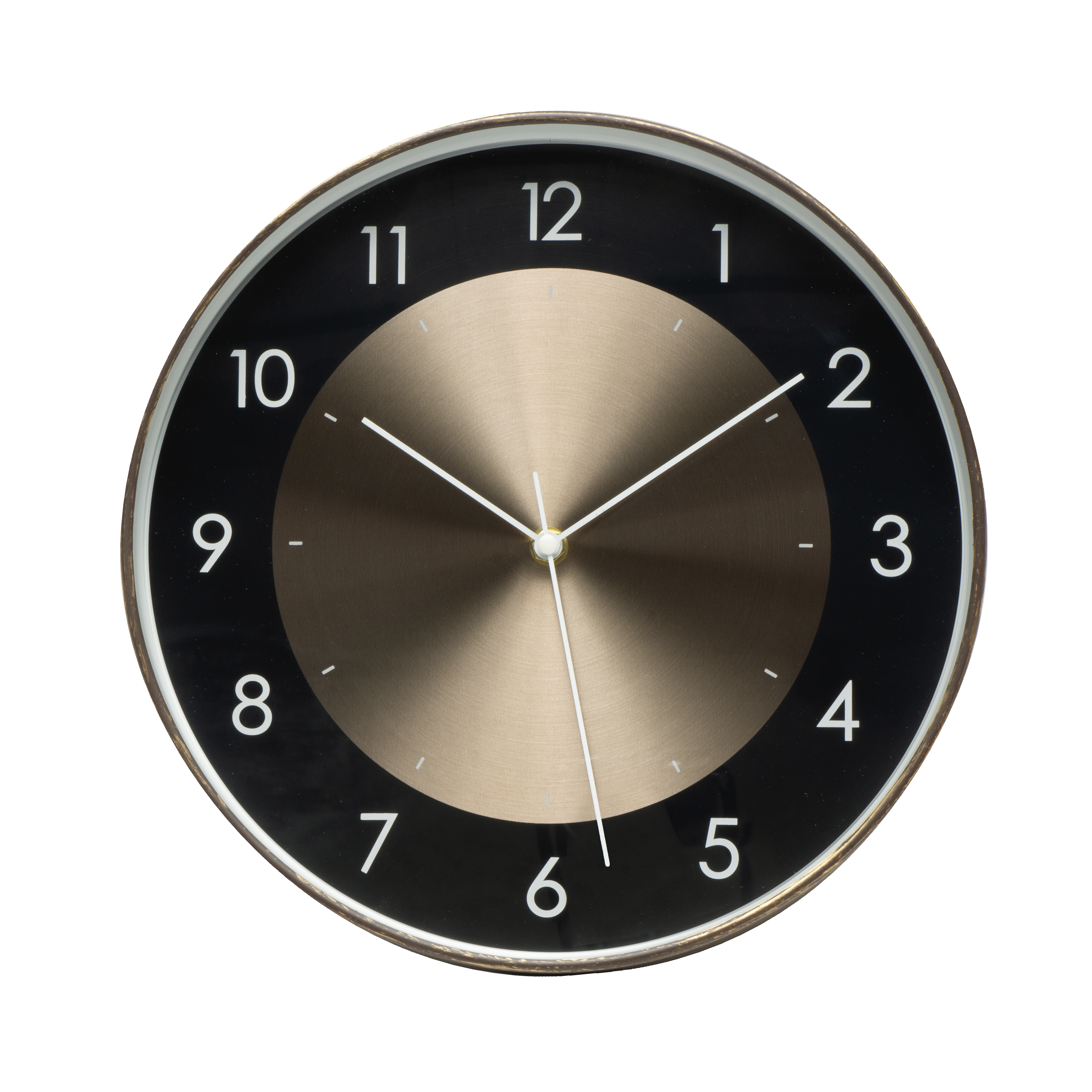 Reloj de pared Berwin Aluminio-Negro 30cm, vista frontal.