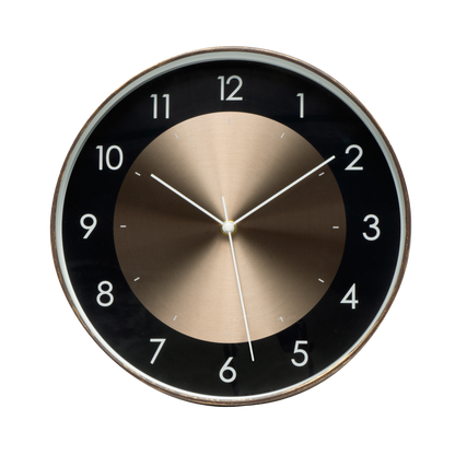 Reloj de pared Berwin Aluminio-Negro 30cm, vista frontal.