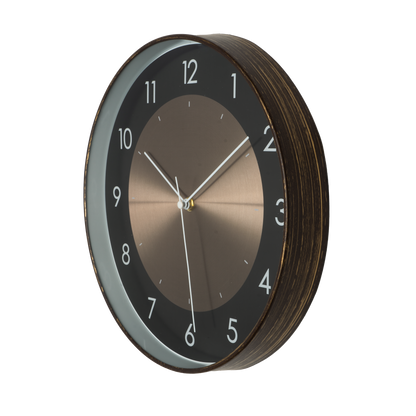 Reloj de pared Berwin Aluminio-Negro 30cm, vista frontal.