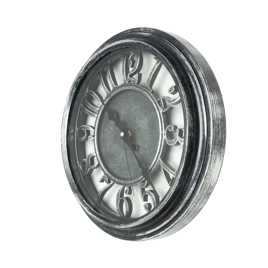 Reloj de pared Limbo Negro/Plata de 33cm, vista frontal, Fabrilamp