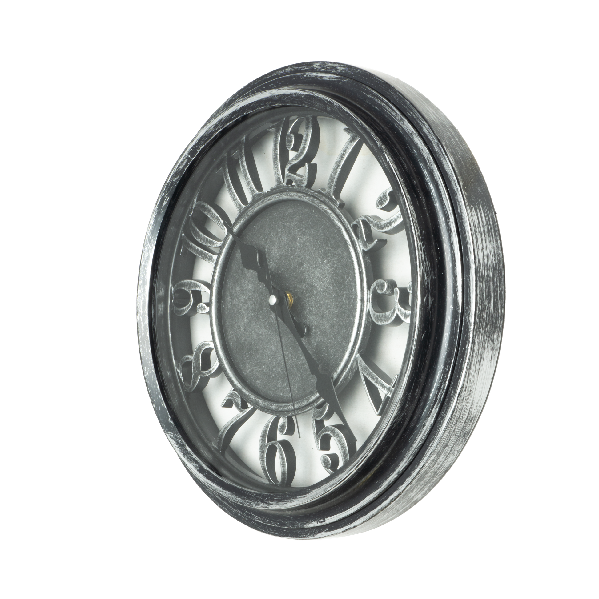 Reloj de pared Limbo Negro/Plata de 33cm, vista frontal, Fabrilamp