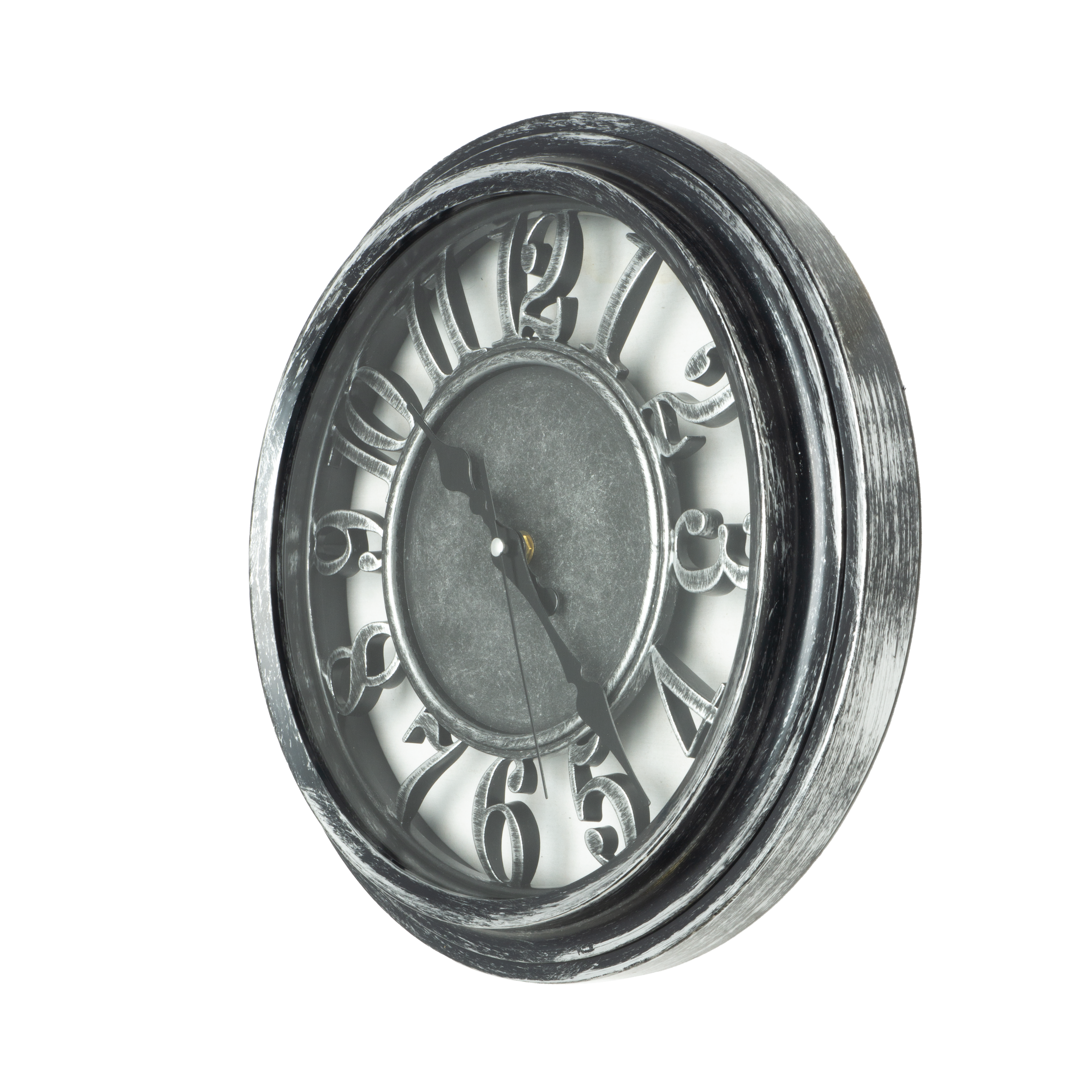 Reloj de pared Limbo Negro/Plata de 33cm, vista frontal, Fabrilamp