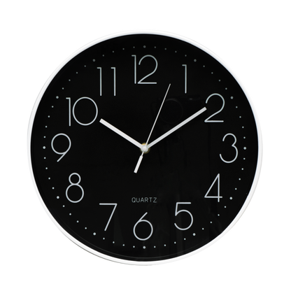 Reloj de pared Tiempo Blanco-Negro 30cm Fabrilamp - Vista frontal