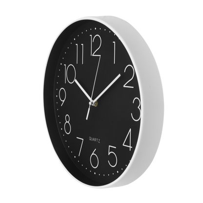 Reloj de pared Tiempo Blanco-Negro 30cm Fabrilamp - Vista frontal