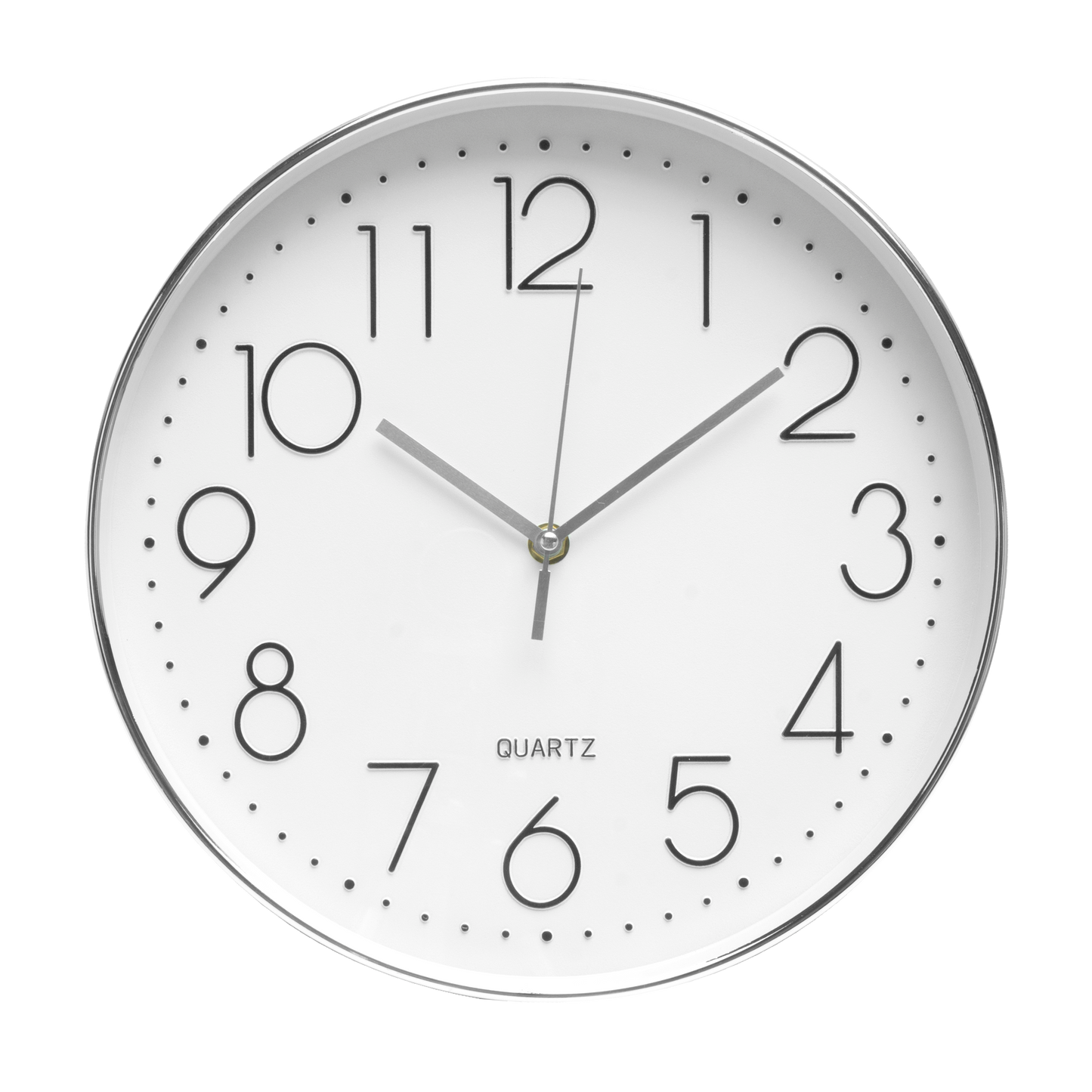 Reloj de pared Tiempo Plata 30cm de Fabrilamp, vista frontal.