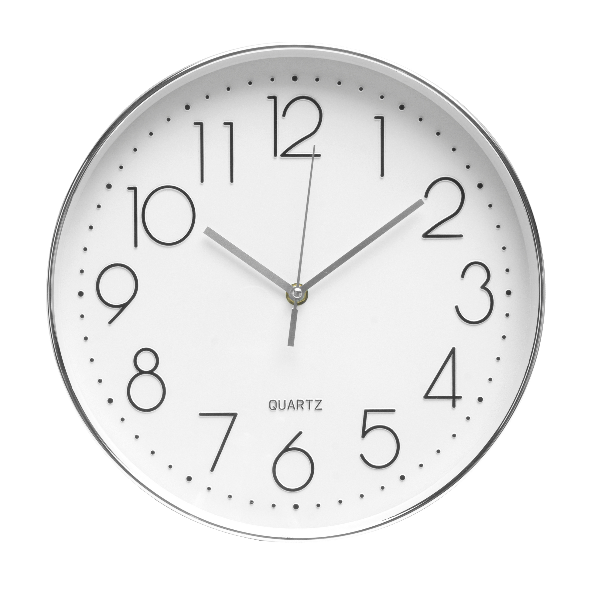 Reloj de pared Tiempo Plata 30cm de Fabrilamp, vista frontal.