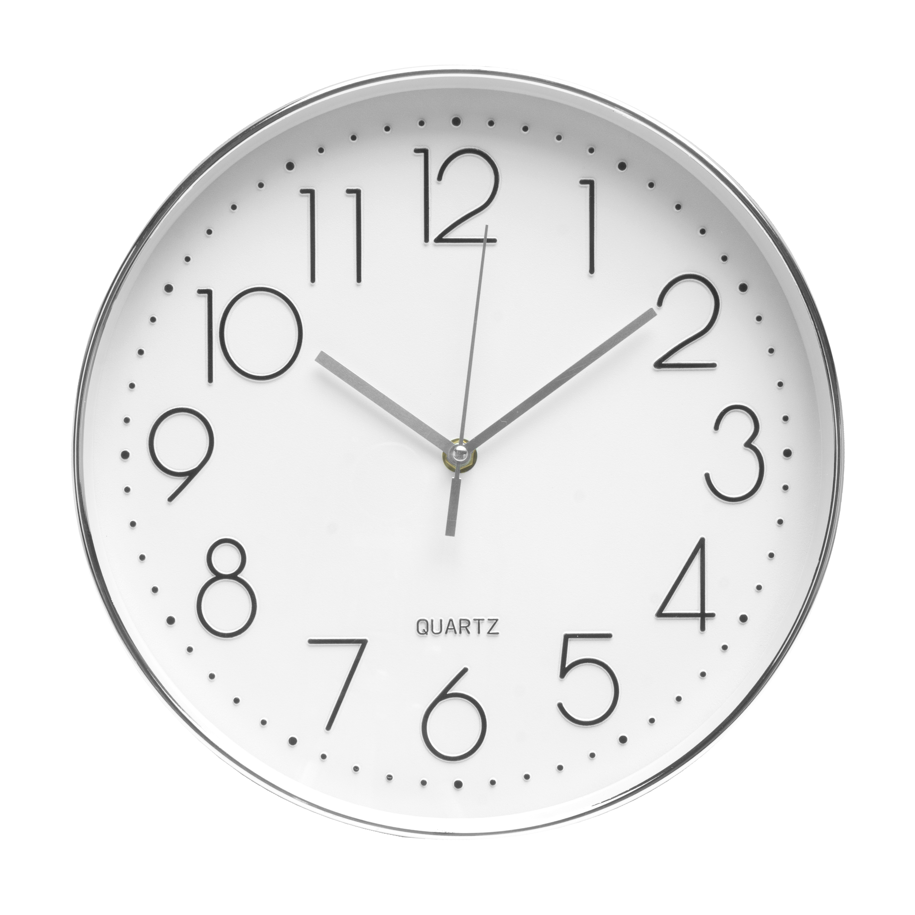 Reloj de pared Tiempo Plata 30cm de Fabrilamp, vista frontal.