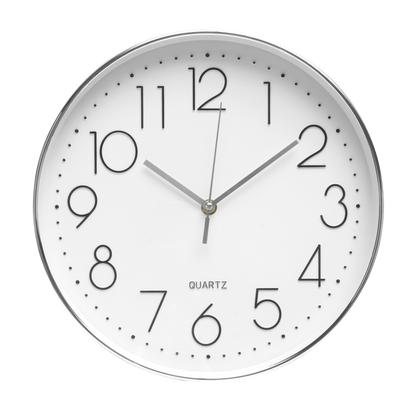 Reloj de pared Tiempo Plata 30cm de Fabrilamp, vista frontal.