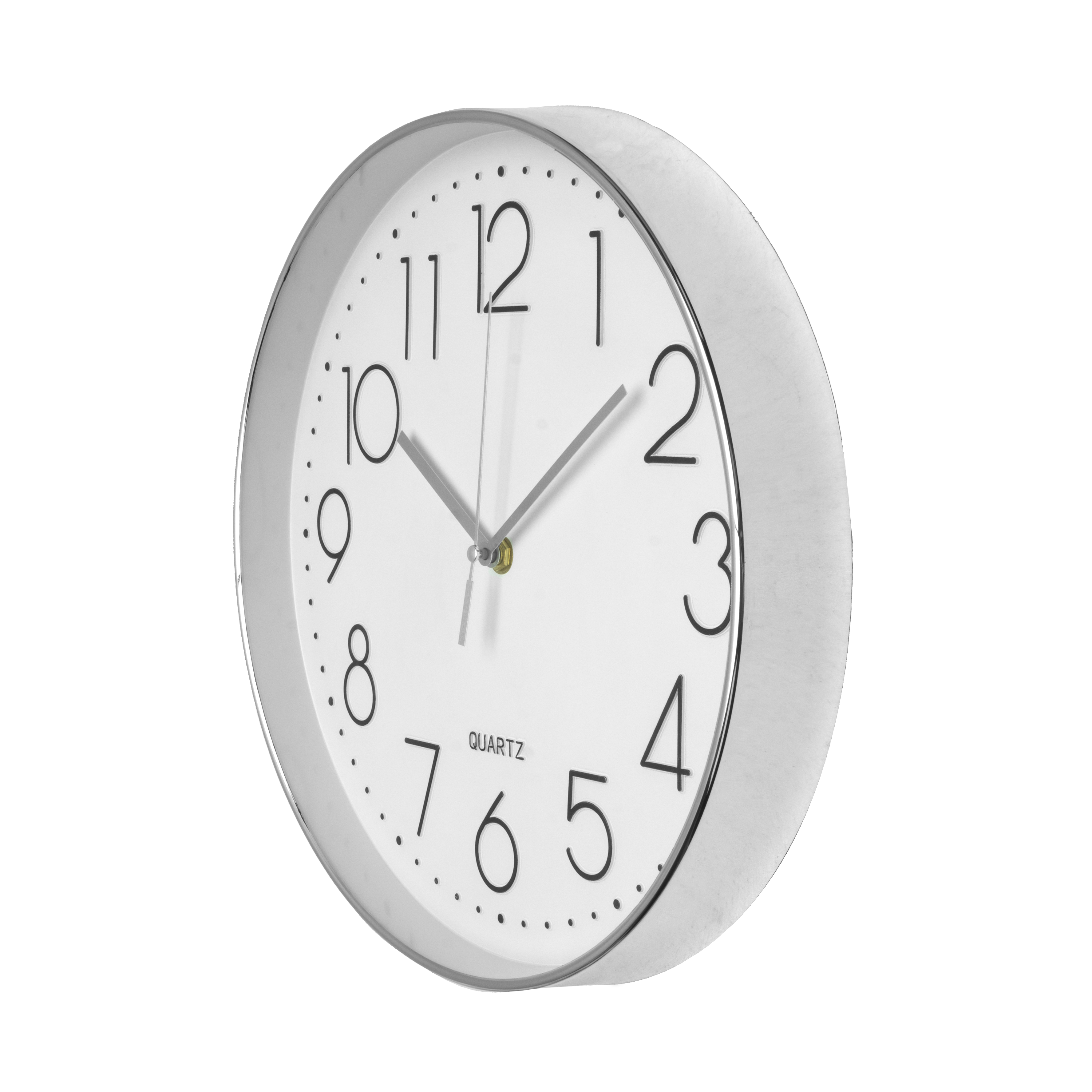 Reloj de pared Tiempo Plata 30cm de Fabrilamp, vista frontal.