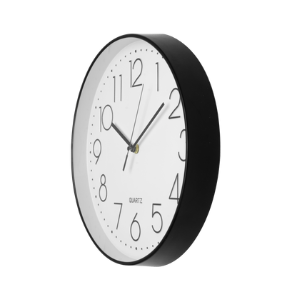 Moderno reloj de pared negro, perfecto para tu estudio