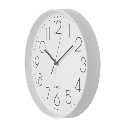 Reloj de pared Tiempo Blanco 30cm, vista frontal, Fabrilamp.