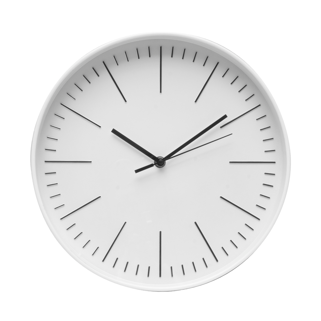 Reloj de pared Hera Blanco 30cm de Fabrilamp, vista frontal.