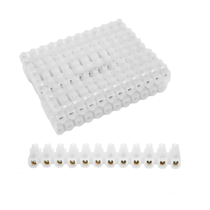 Regleta de fichas de empalme Fabrilamp 15A/12mm2, semitransparente, 12 fichas, flexible y fácil de cortar.