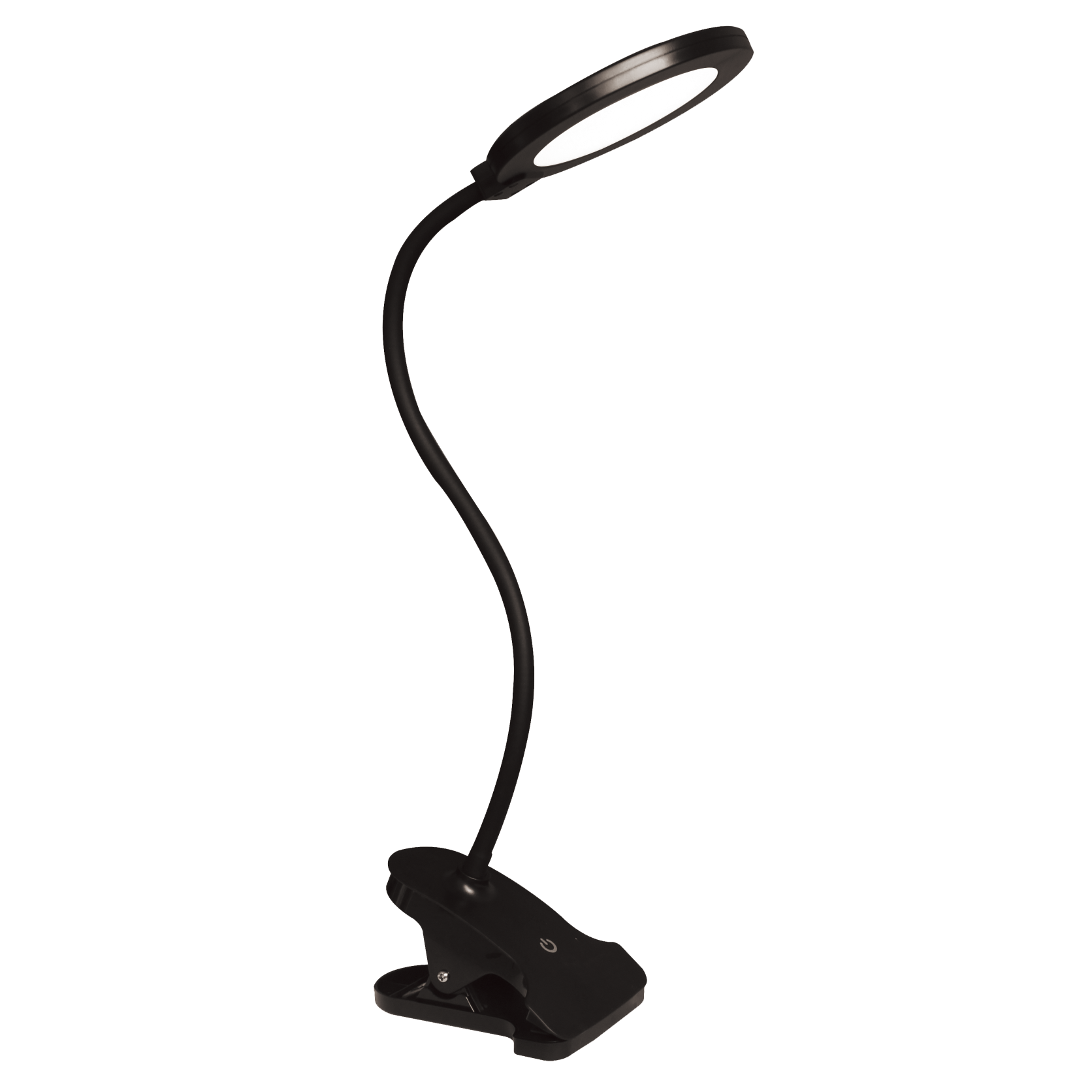 Flexo LED Ductil 7W Negro de Fabrilamp, diseño flexible y orientable con pinza.