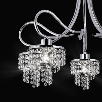 Esquema con dimensiones de la lámpara colgante 5 luces DORA AJP