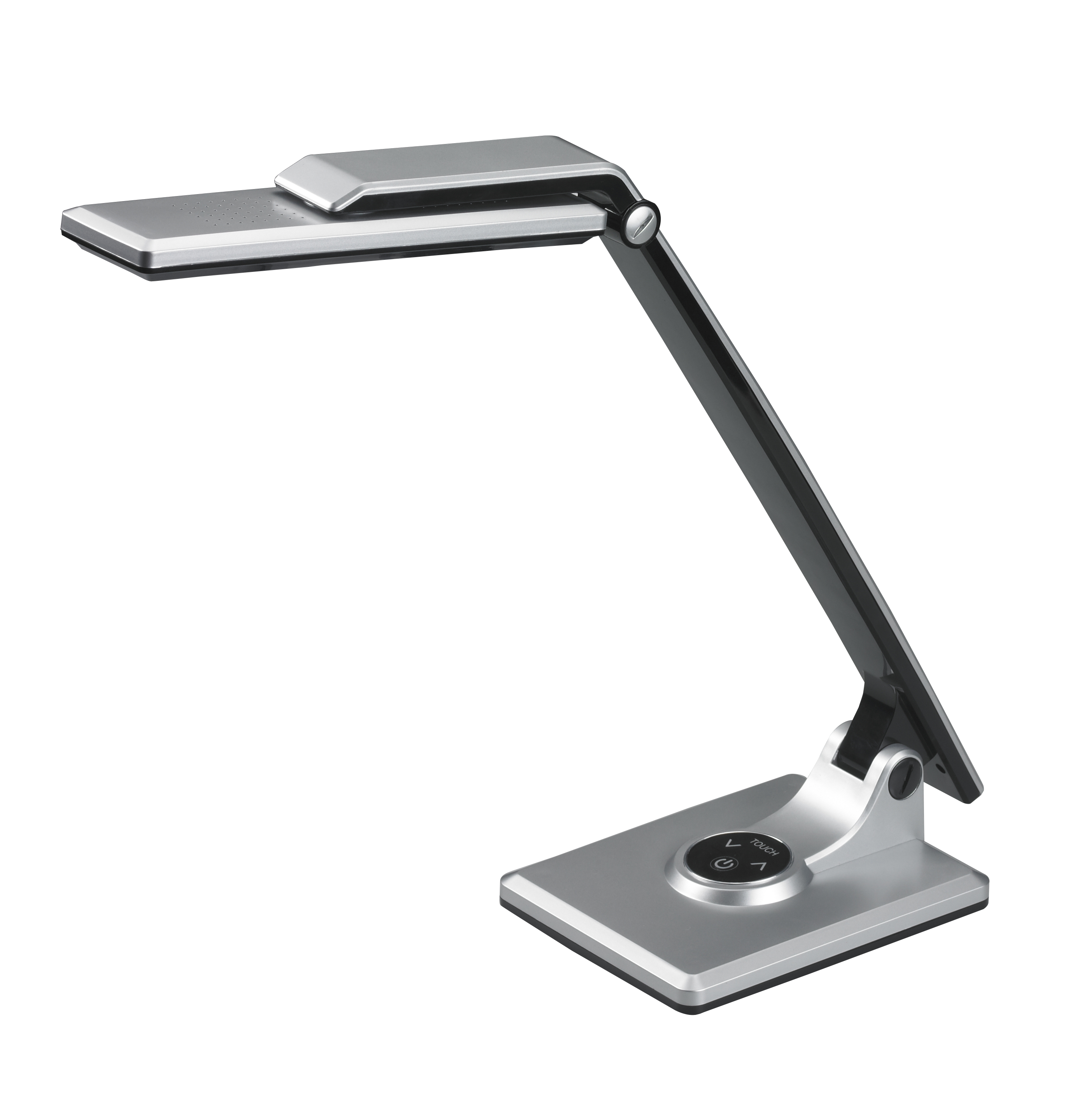 Flexo Led Vinchi Plata/Negro 9W - Vista frontal, luzguru.com