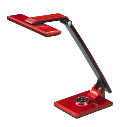 Flexo Vinchi fabricado en ABS color Negro/Rojo, ideal para iluminar tu escritorio