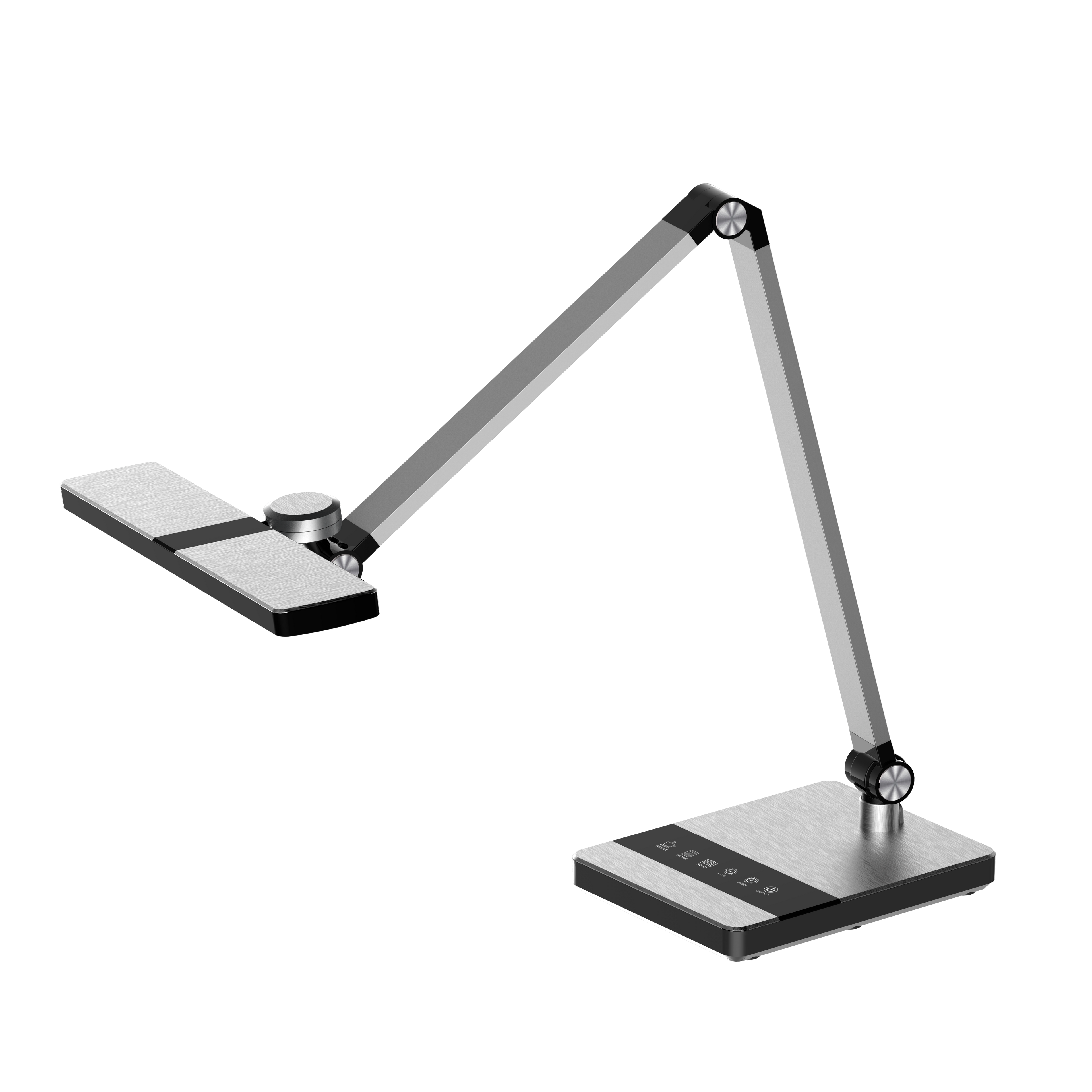 Flexo Rubens Plata 9W de Fabrilamp, diseño moderno y articulado, ideal para escritorio u oficina.