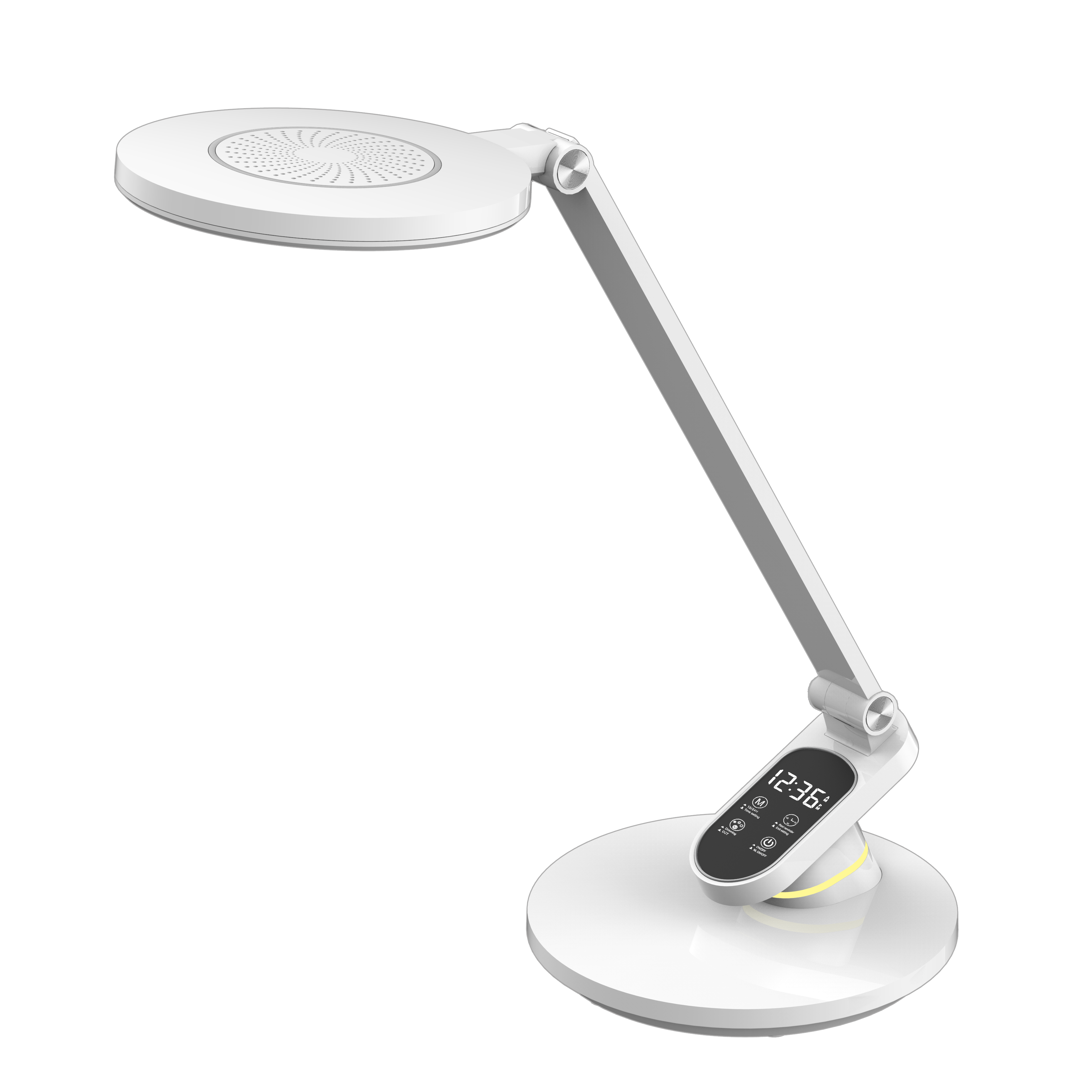 Flexo Hamlet Blanco 10W de Fabrilamp, vista frontal, mostrando su diseño elegante y moderno.