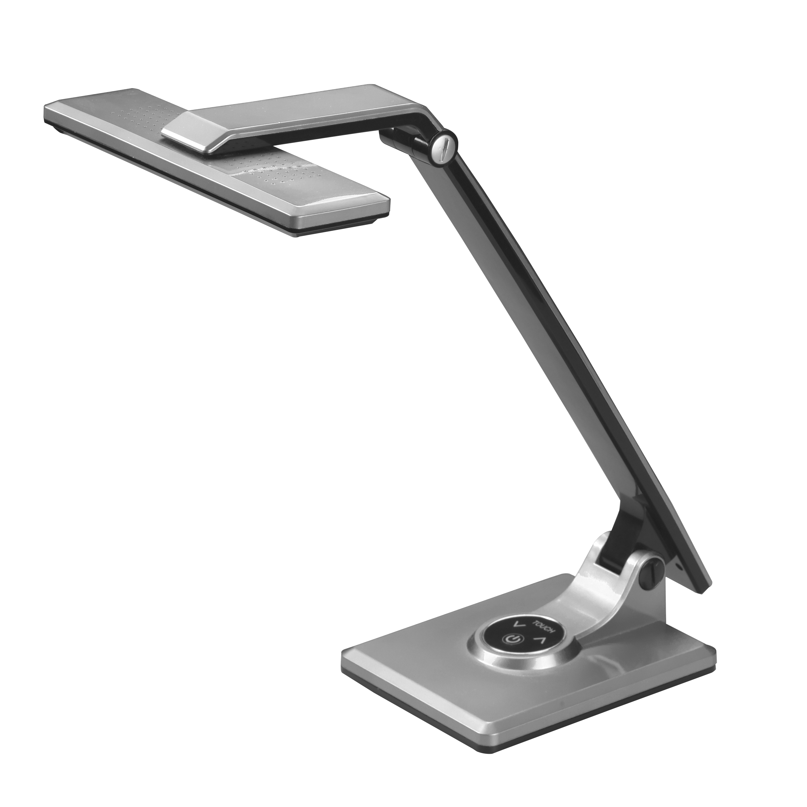 Flexo Led Vinchi Plata/Negro 9W - Vista frontal, luzguru.com