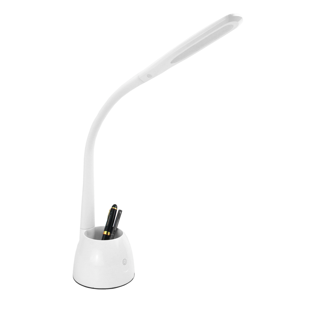 Flexo Cobain Blanco 8W de Fabrilamp, diseño elegante y moderno, ideal para escritorio o estudio. luzguru.com