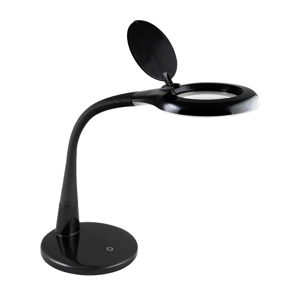 Flexo Led Plath Negro - Vista frontal con lupa