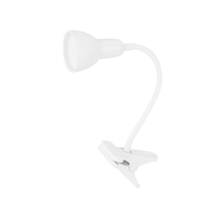 Moderno flexo LED orientable con pinza, perfecto para escritorio