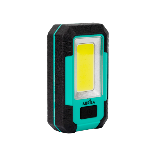Linterna de trabajo RUMBO LED 3COB 800LM USB y Micro USB Fabrilamp / Abrila en color negro y verde