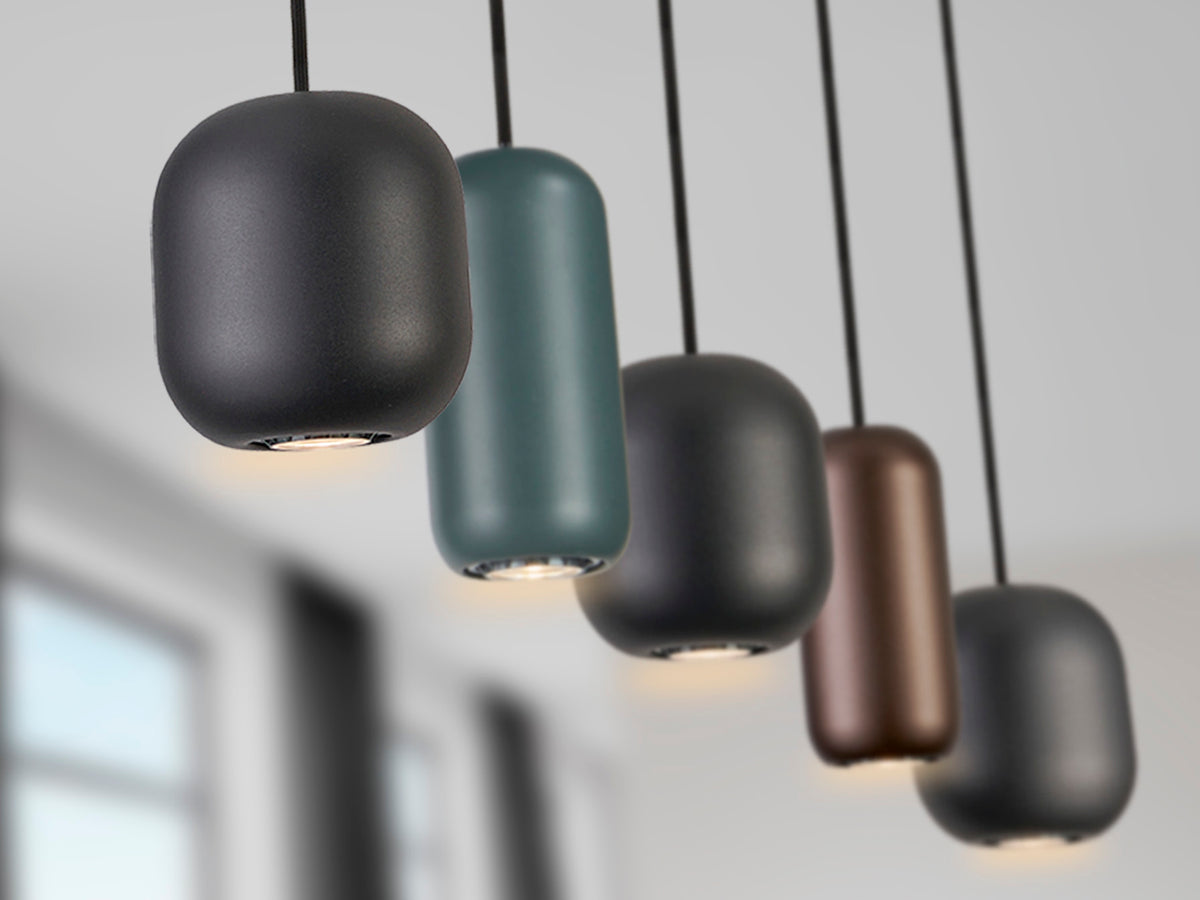 Lámpara Colgante Nimes 5 Luces Negro Mate Multicolor Schuller en ambiente decorado | Schuller