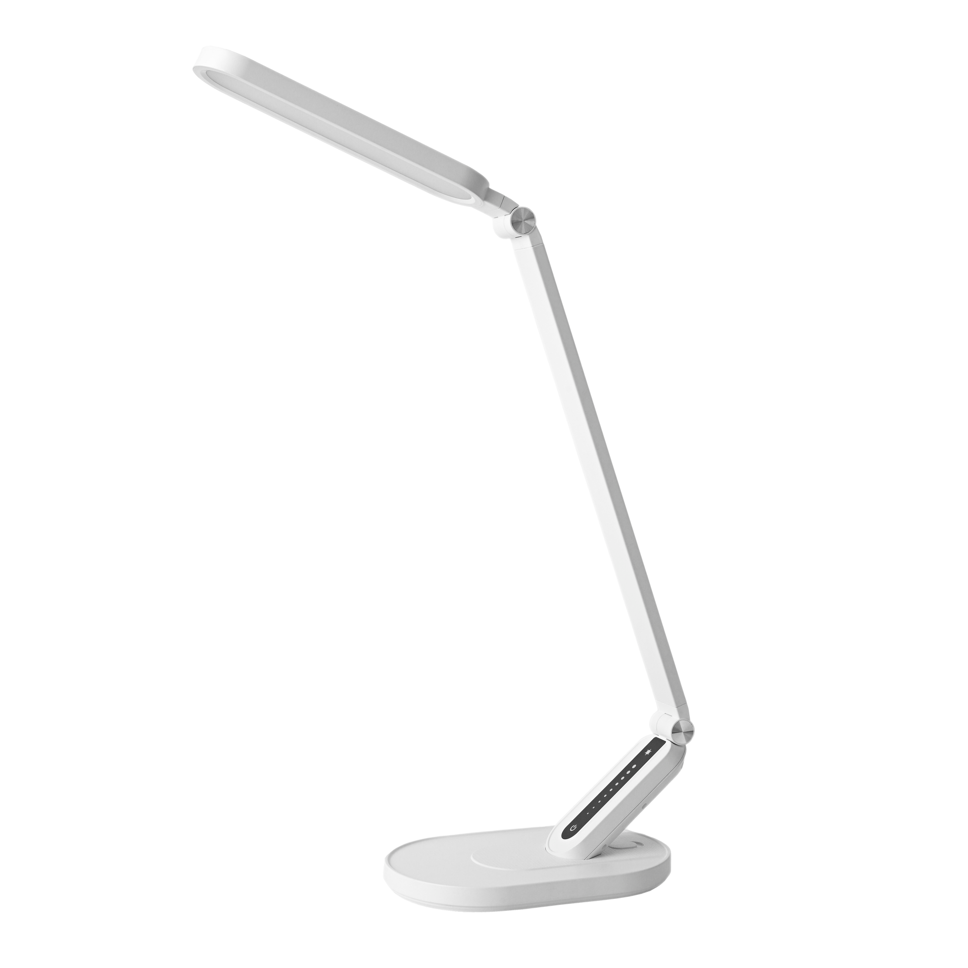 Lámpara de escritorio LED blanca con puerto USB, perfecta para estudio