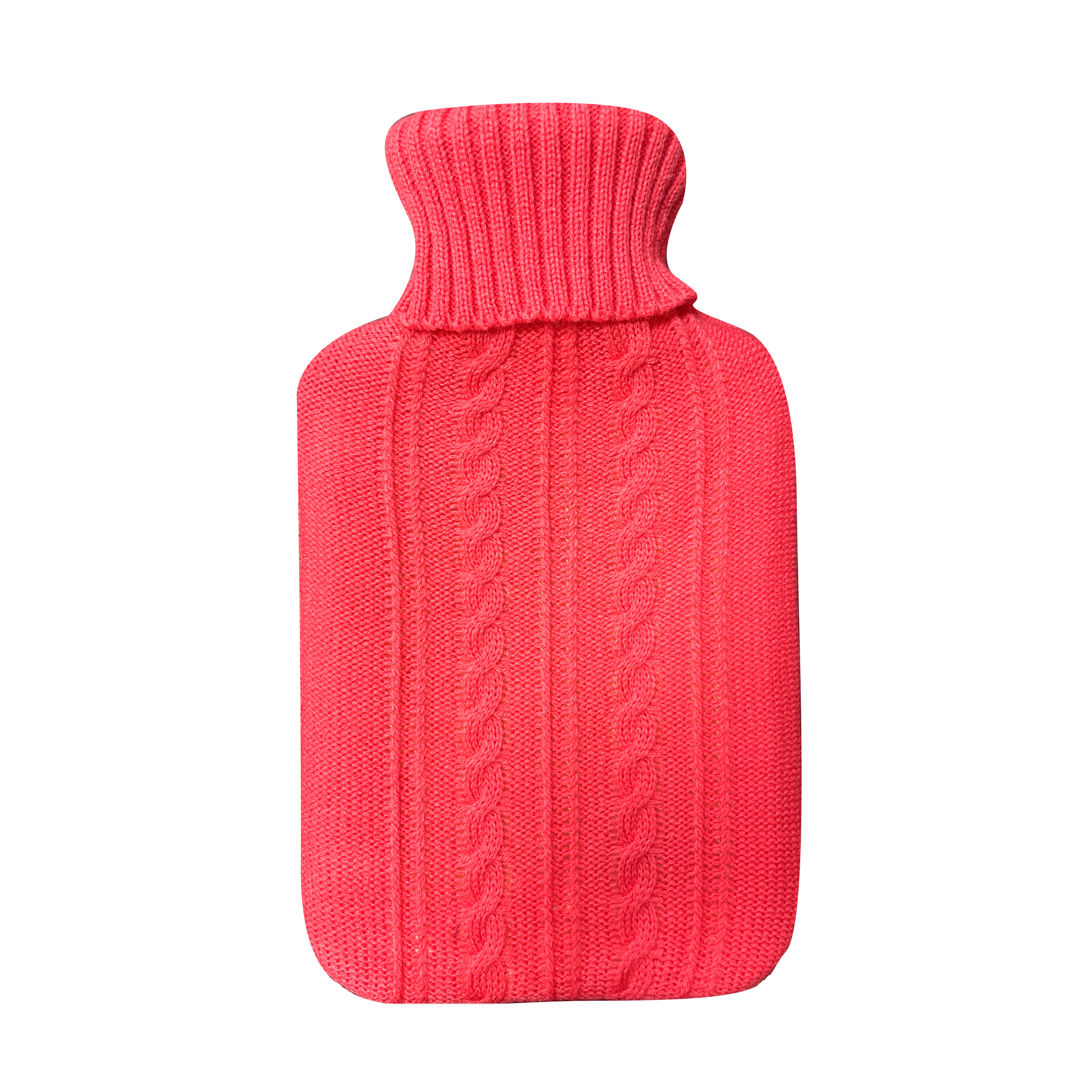 Bolsa de agua caliente MIMO 1,7L con forro rosa jersey, vista frontal.