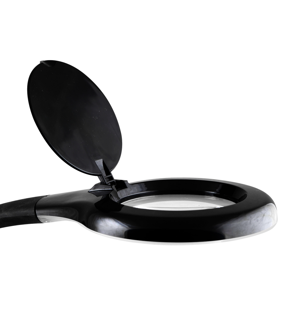 Flexo Led Plath Negro - Vista frontal con lupa