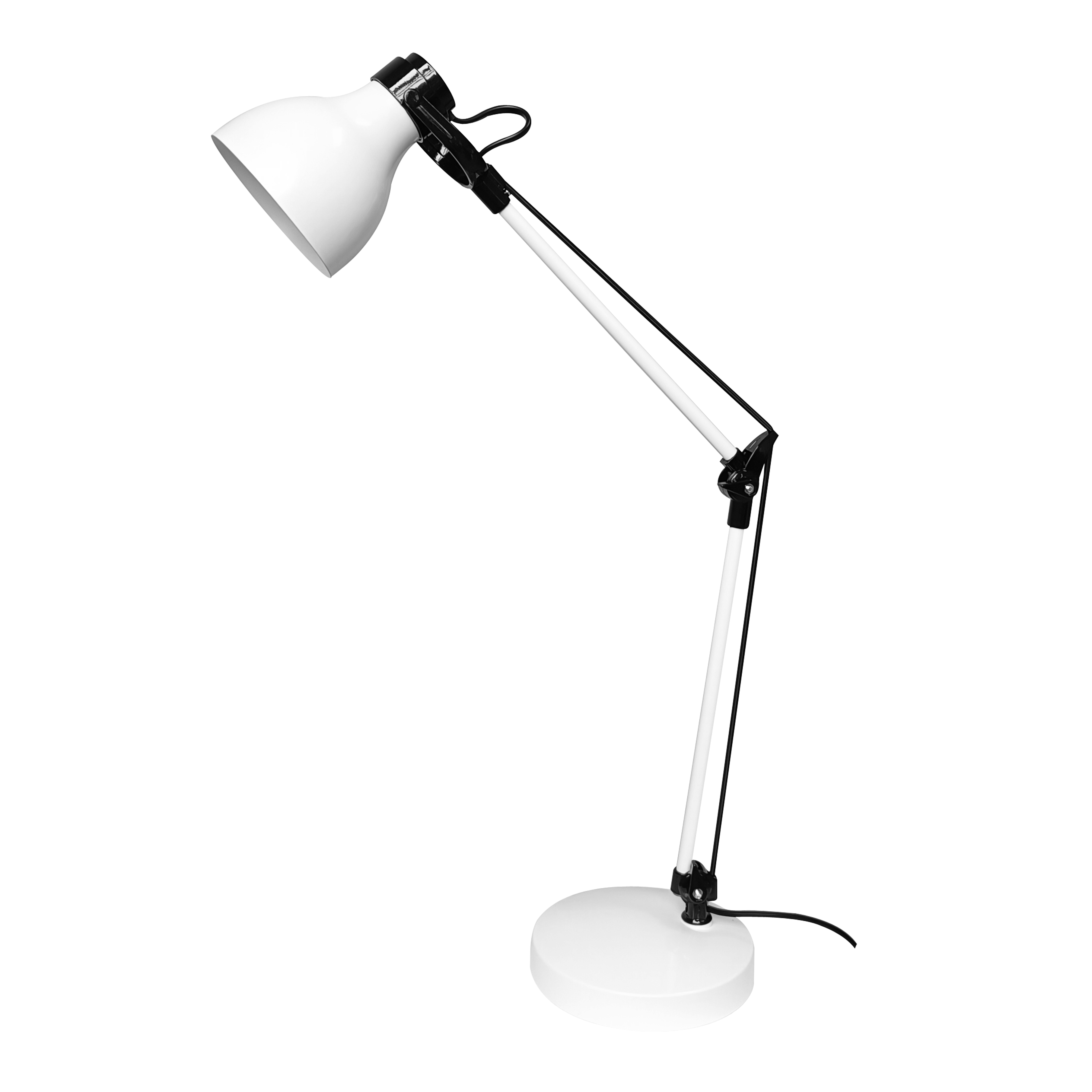 Flexo Carpo Blanco/Negro de Fabrilamp, diseño moderno y orientable, ideal para escritorios.