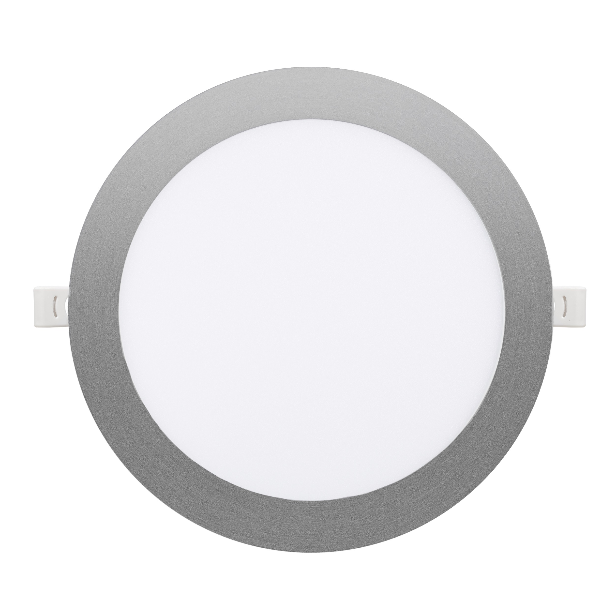 Downlight empotrado Silex 24W Níquel de Fabrilamp, vista frontal.