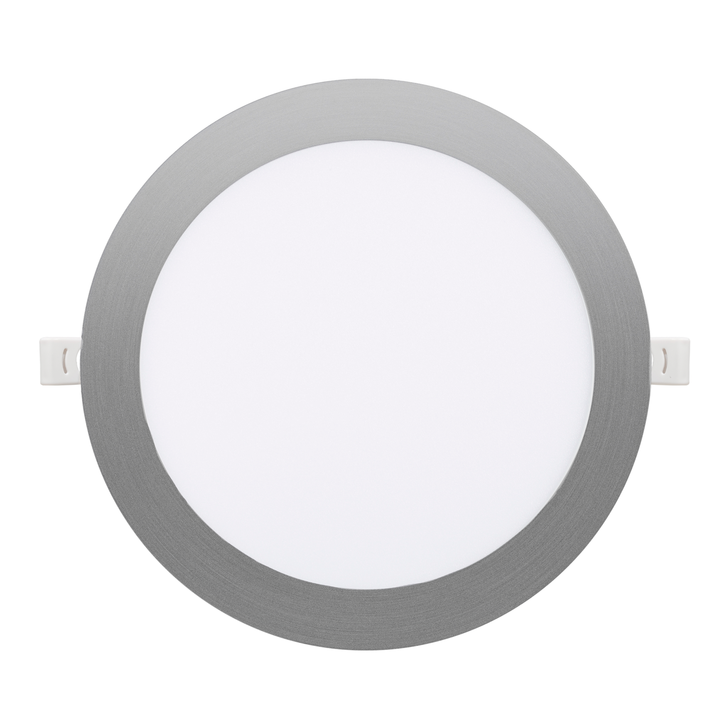 Downlight empotrado Silex 18W níquel, vista frontal. Iluminación LED eficiente para interiores.