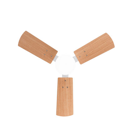 Moderno ventilador de techo blanco y haya ideal para salón