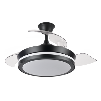 Moderno ventilador de techo negro ideal para salón o dormitorio