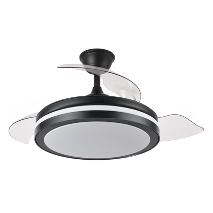 Elegante ventilador de techo negro ideal para el salón