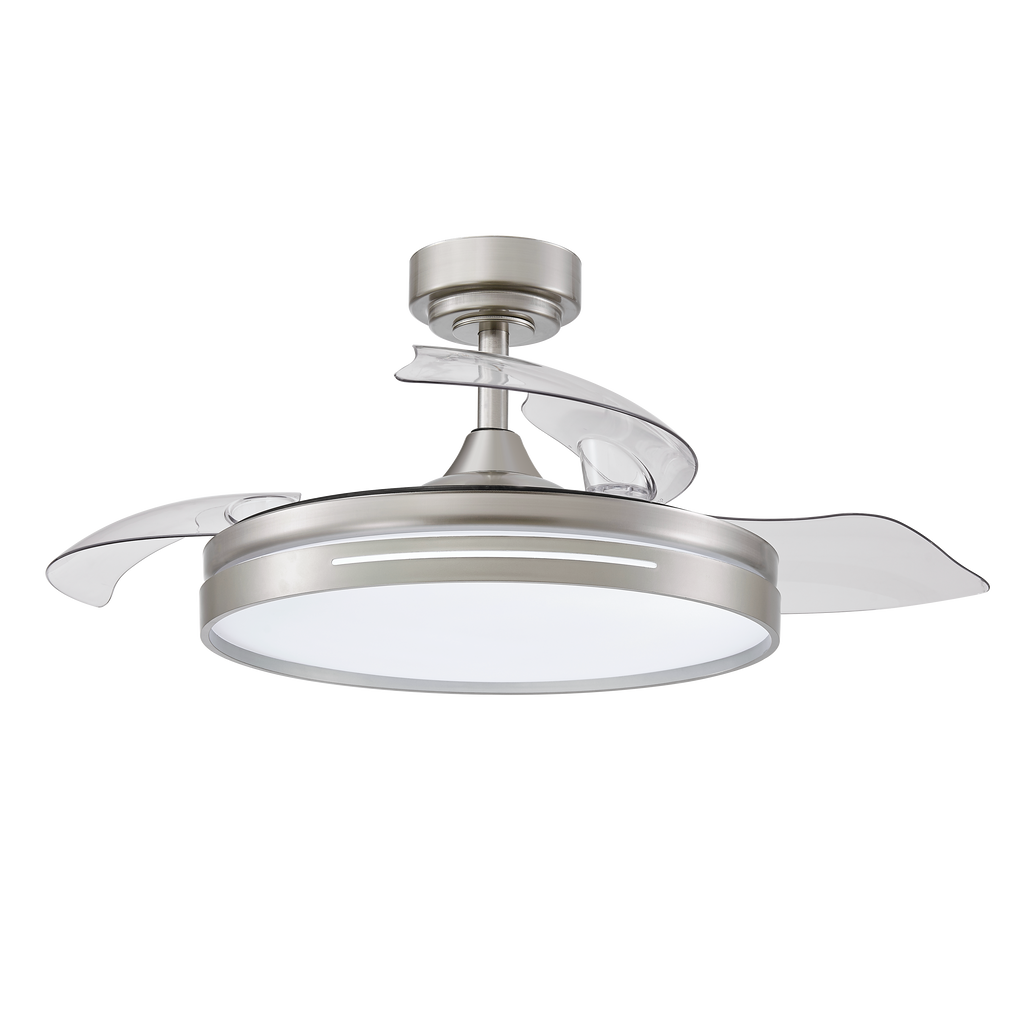 Ventilador de techo Micenas Níquel de Fabrilamp, vista general.