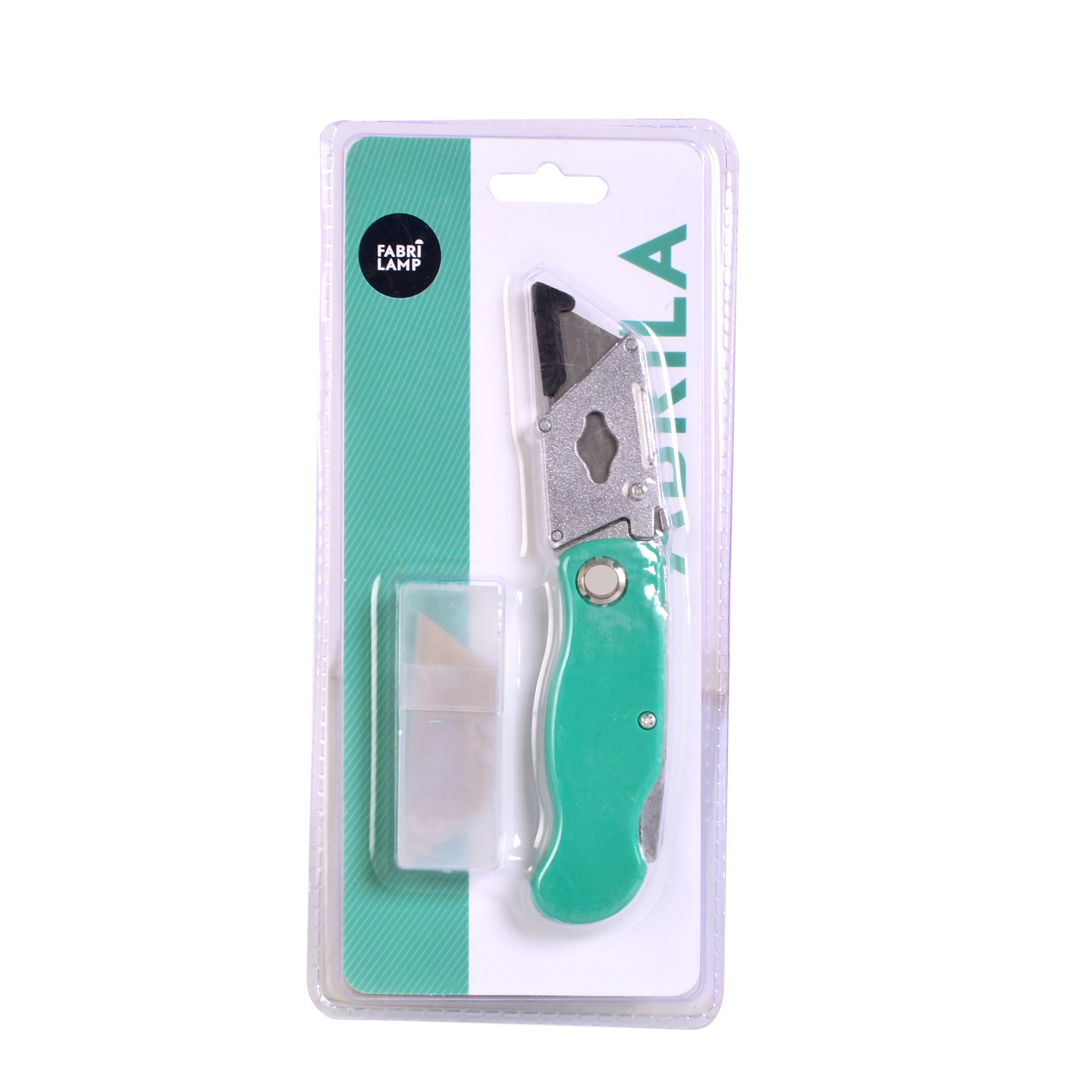 Cúter PRECISO Verde 18mm plegable con 6 recambios incluidos. Fabrilamp.