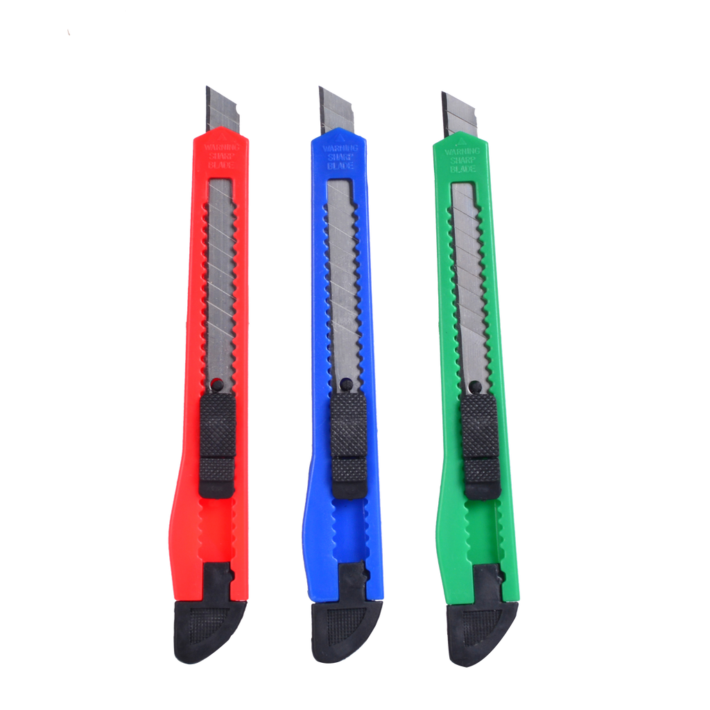 Cúter PRECISO 9mm colores, vista frontal, Fabrilamp