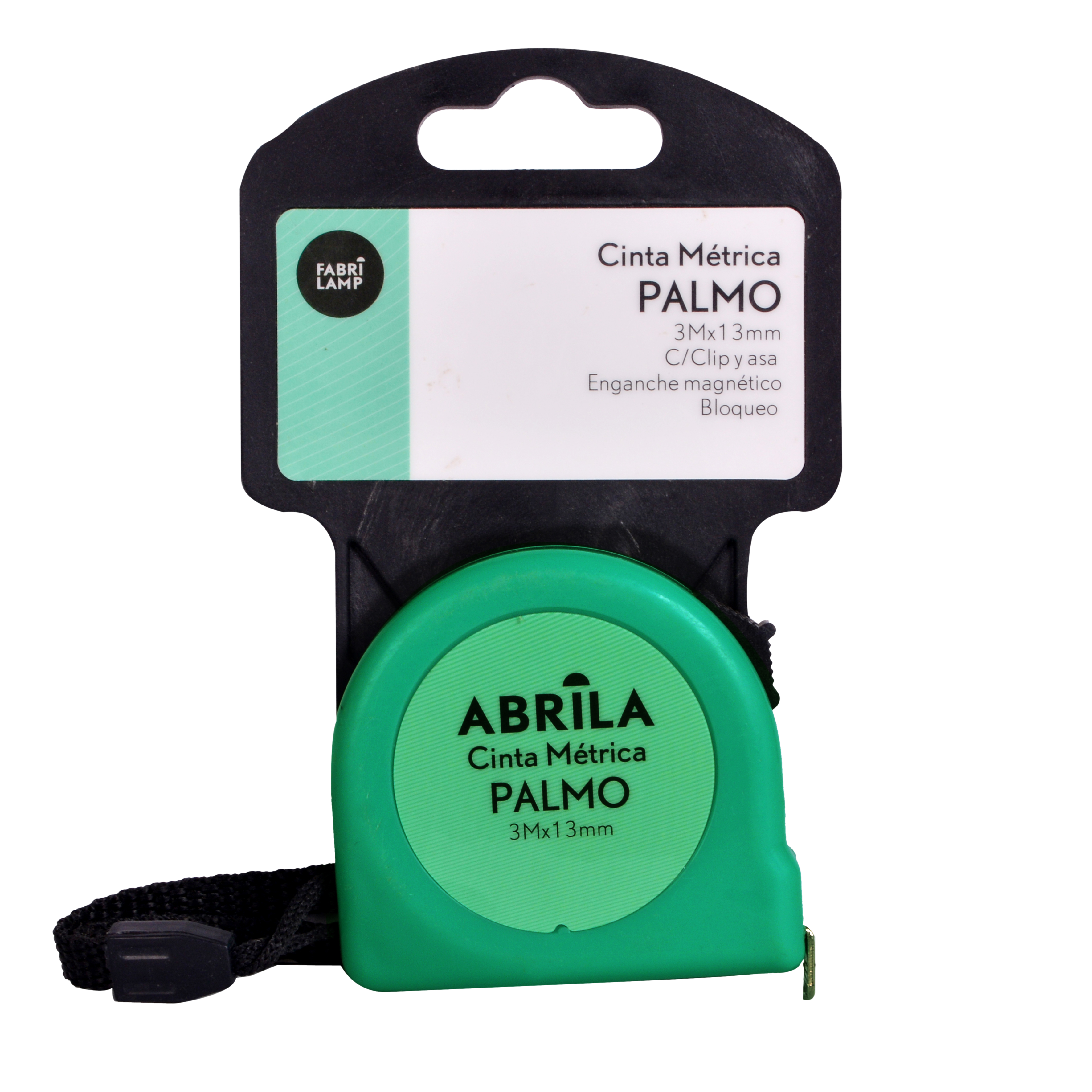 Cinta métrica Palmo 3mx13mm verde, vista frontal