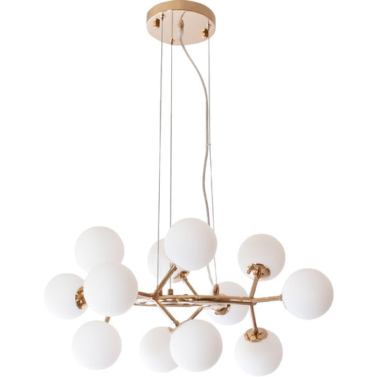 Lámpara de Techo ANABEL 65 cm Dorado/Blanco Interlusa - Vista frontal principal en fondo blanco | LuzGurú