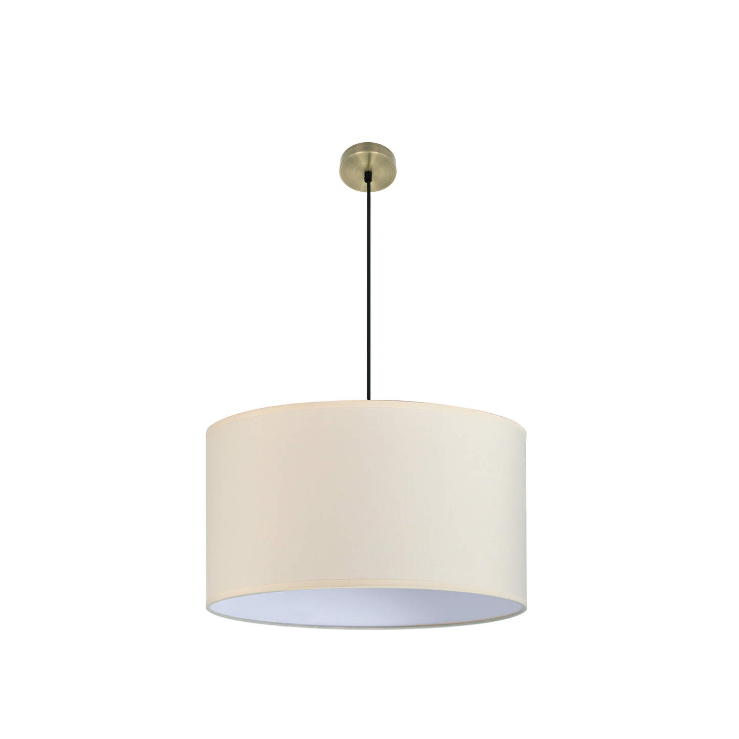 Colgante Dori fabricado en Metal color Cuero y Textil Beige