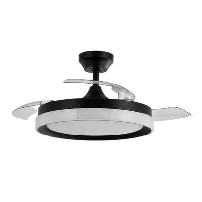 Elegante ventilador de techo negro ideal para el salón