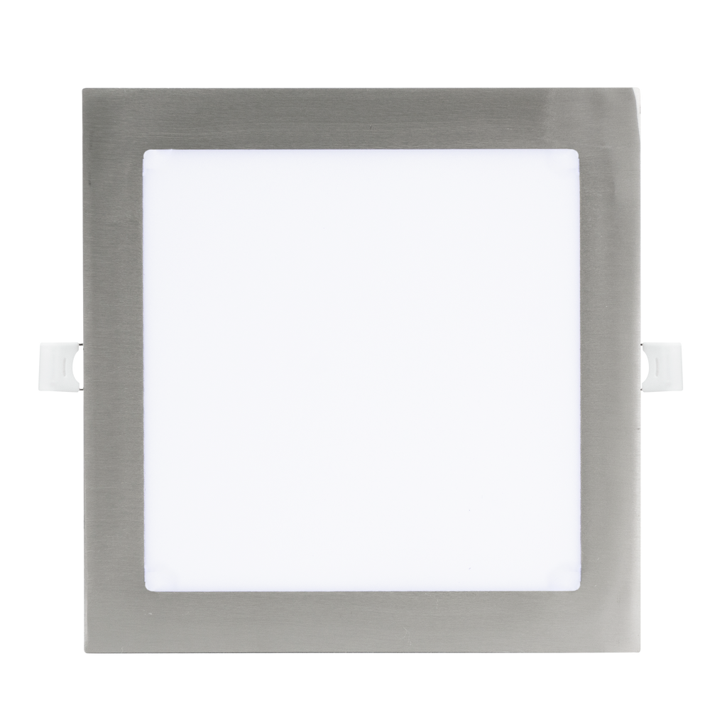 Downlight empotrado Abaco 24W níquel, vista frontal.